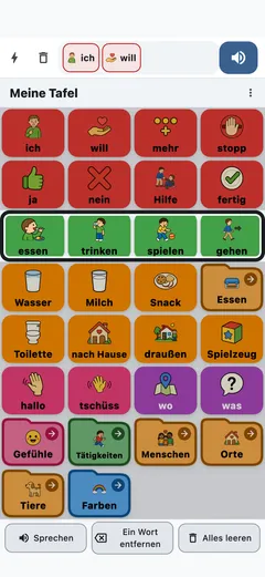 Taster-Scanning auf einem Handy: eine Tastenzeile ist hervorgehoben