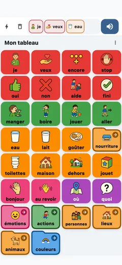 Die Starttafel von Sanoo auf Français